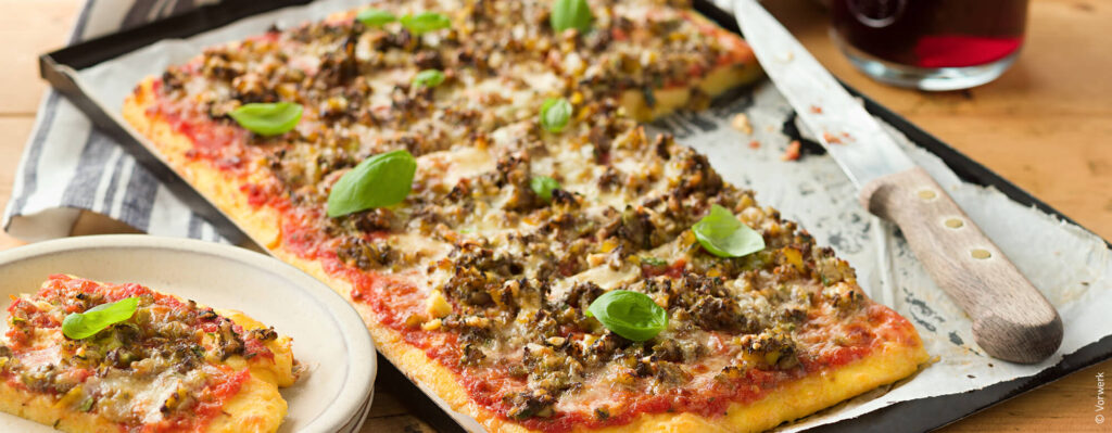 Polenta Pizza mit Rupp Rauchkäse Chili Paprika | Rupp