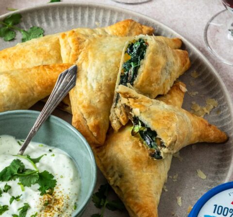 Rupp Blätterteigtaschen mit Spinat und Champignons (vegan)